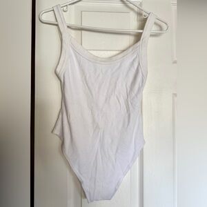 Areyouami White Sleeveless Bodysuit